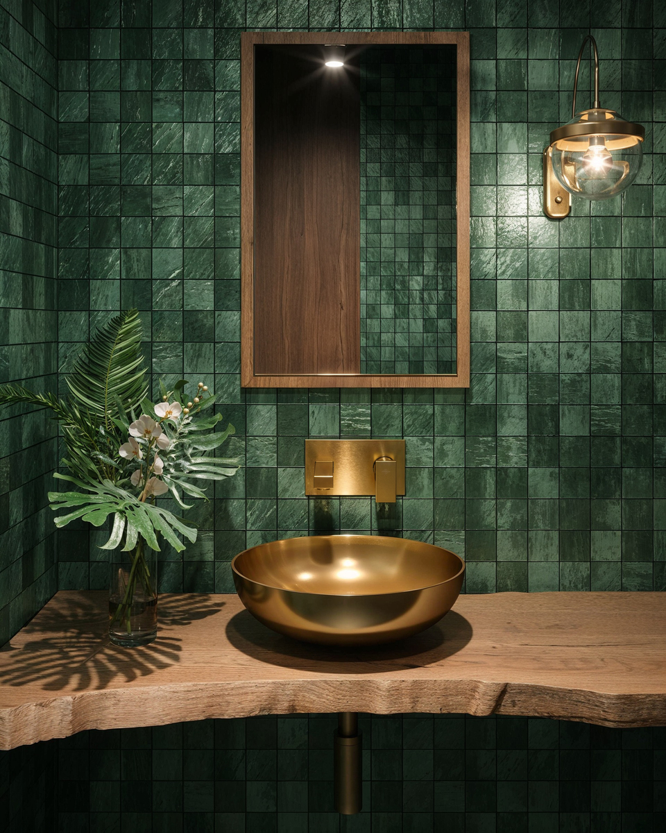 Lavabo — Verde y oro