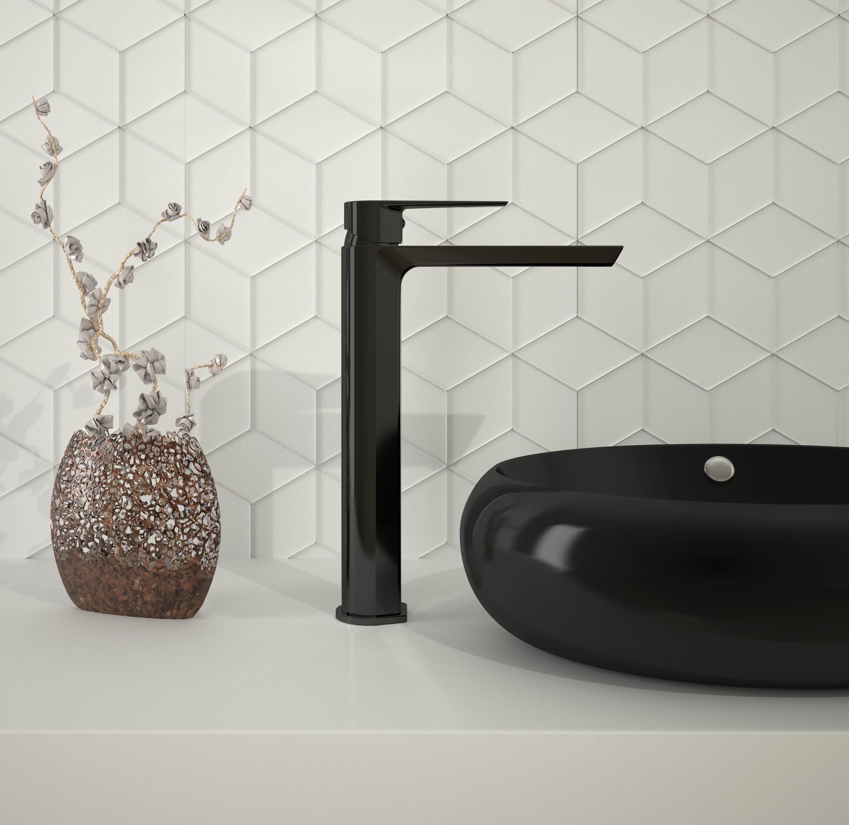 Aroha — Lavabo alto negro