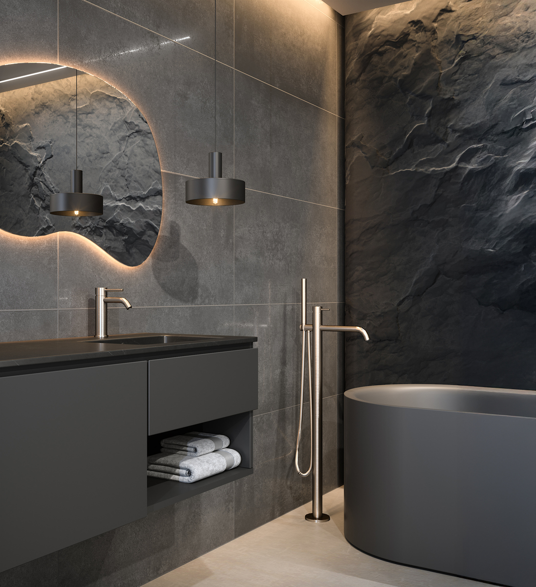 Baño — Piedra oscura